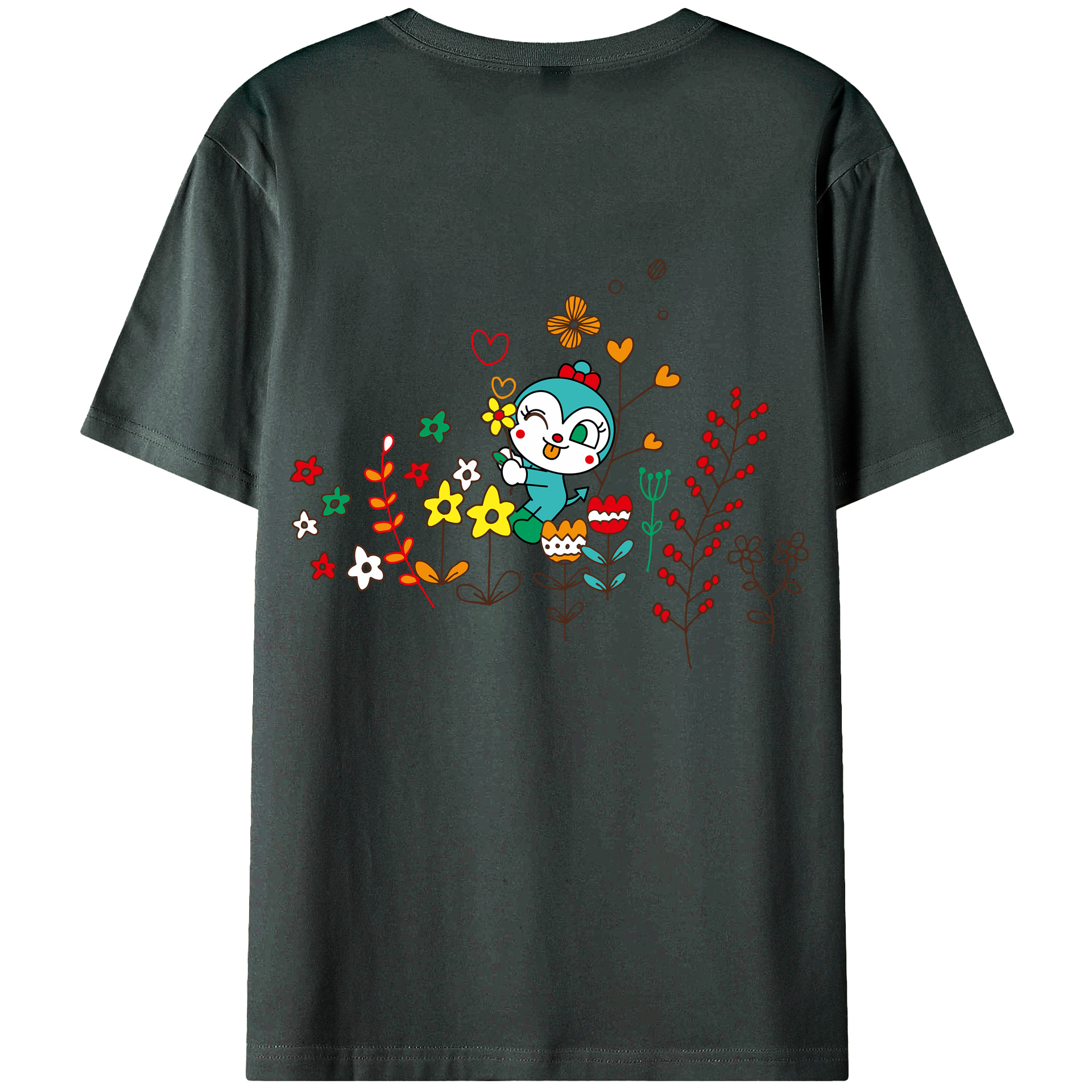 （画像用） アンパンマン Anpanman 綿100％ メンズ半袖Tシャツ（バックプリント） 通気性